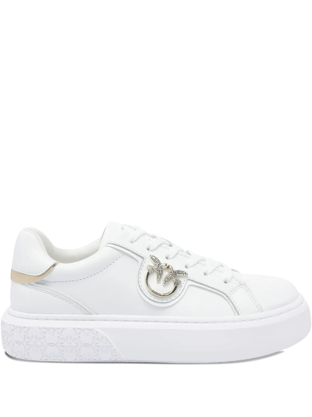 PINKO logo-detail flatform sneakers White