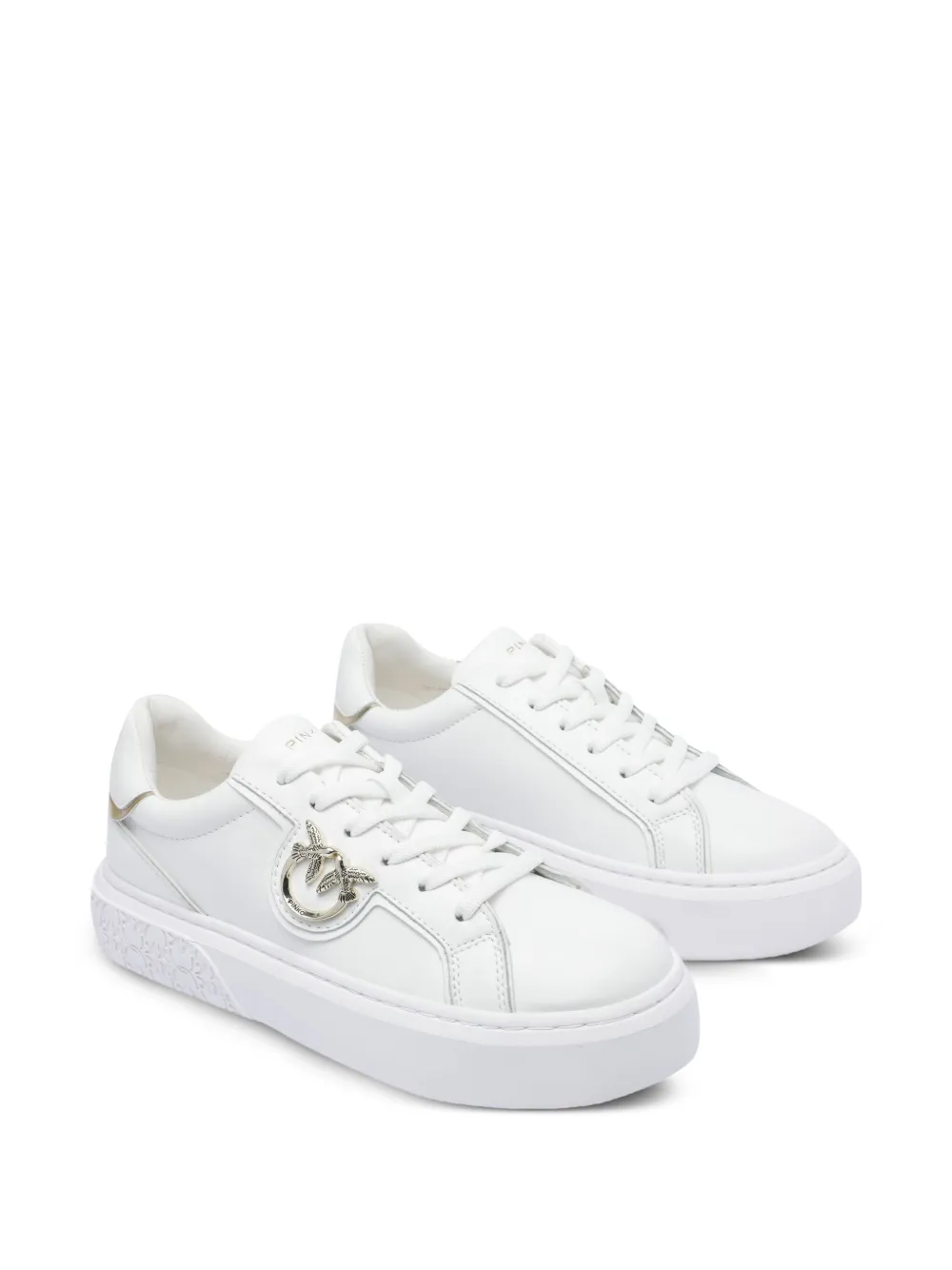 PINKO logo-detail flatform sneakers - Wit