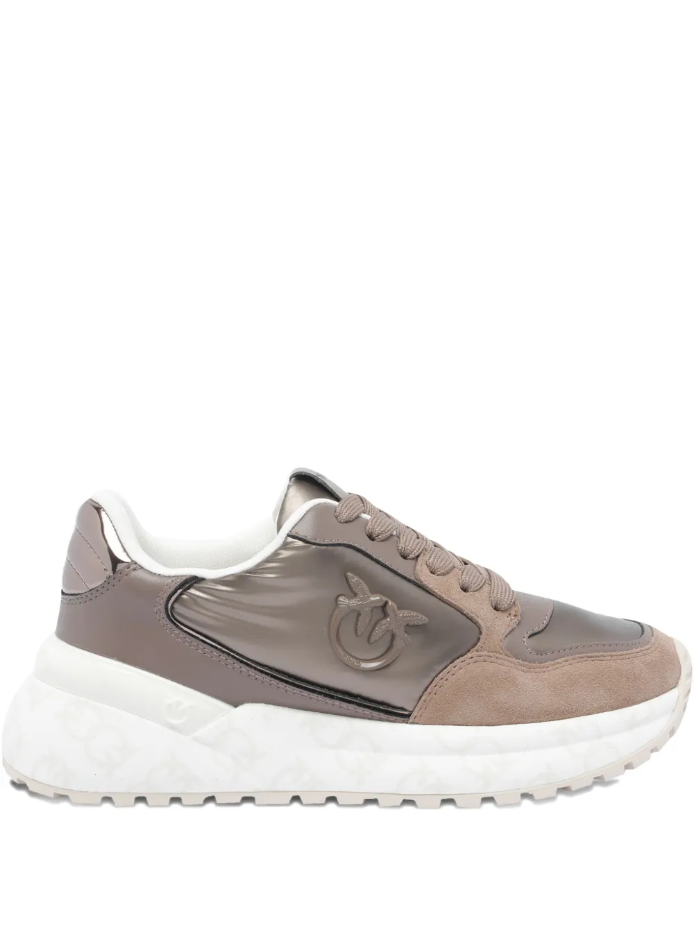 PINKO metallic-panel chunky-sole sneakers Brown