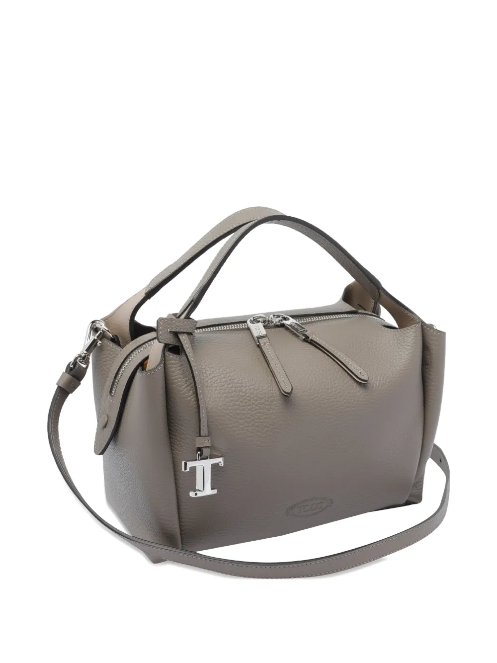 Tod's T-logo zip-top bowling handbag Grijs