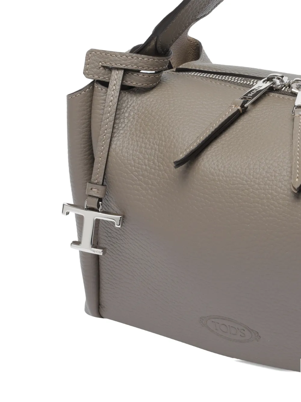 Tod's T-logo zip-top bowling handbag Grijs