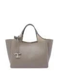 Tod's T-logo leather tote bag - Grey