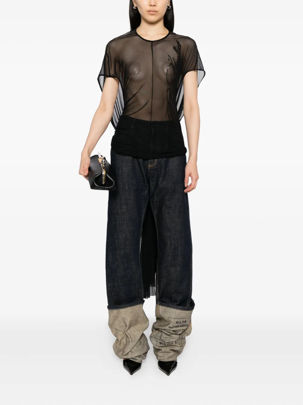 Jean Paul Gaultier Top met korte mouwen Zwart