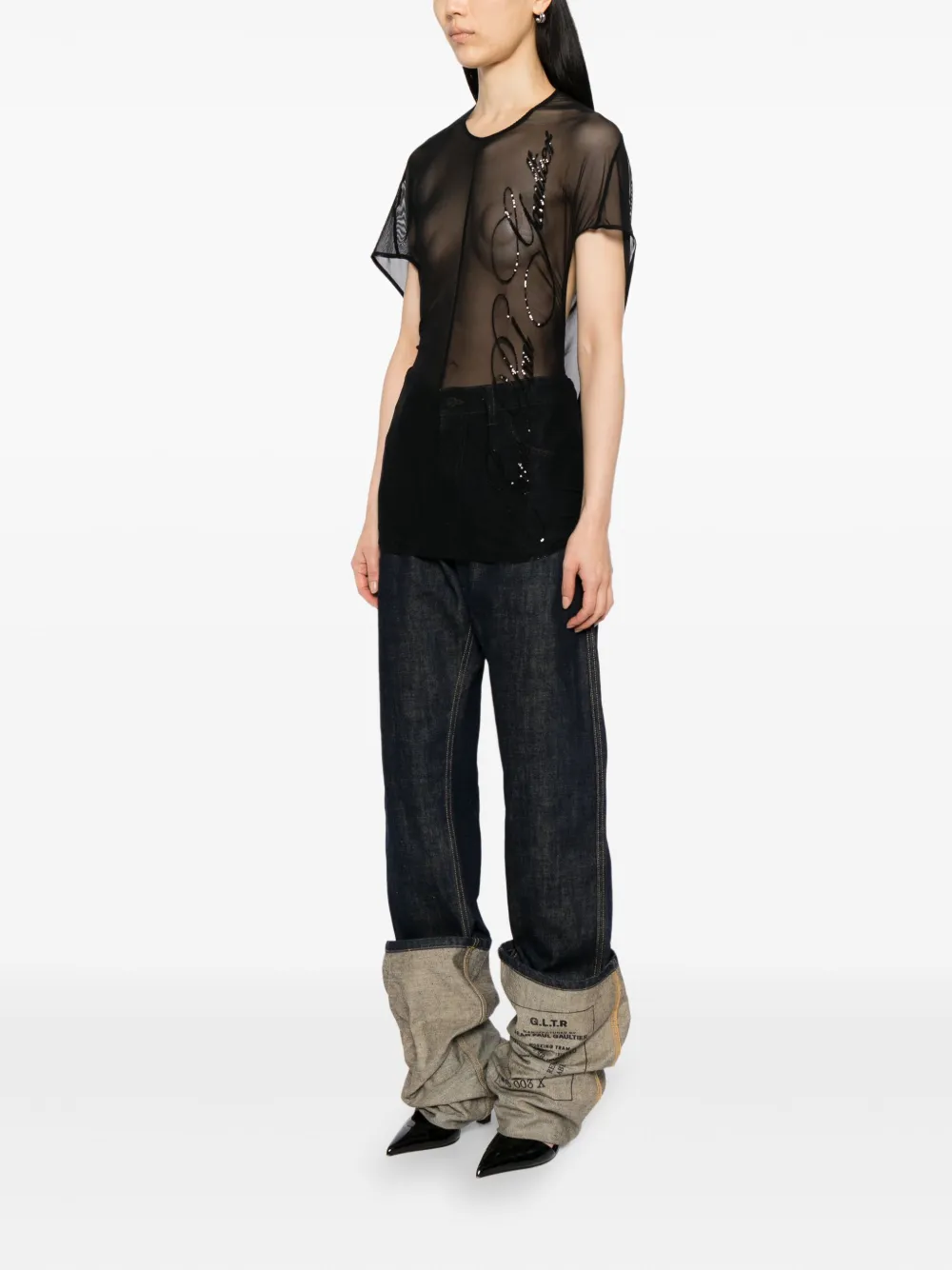 Jean Paul Gaultier Top met korte mouwen Zwart