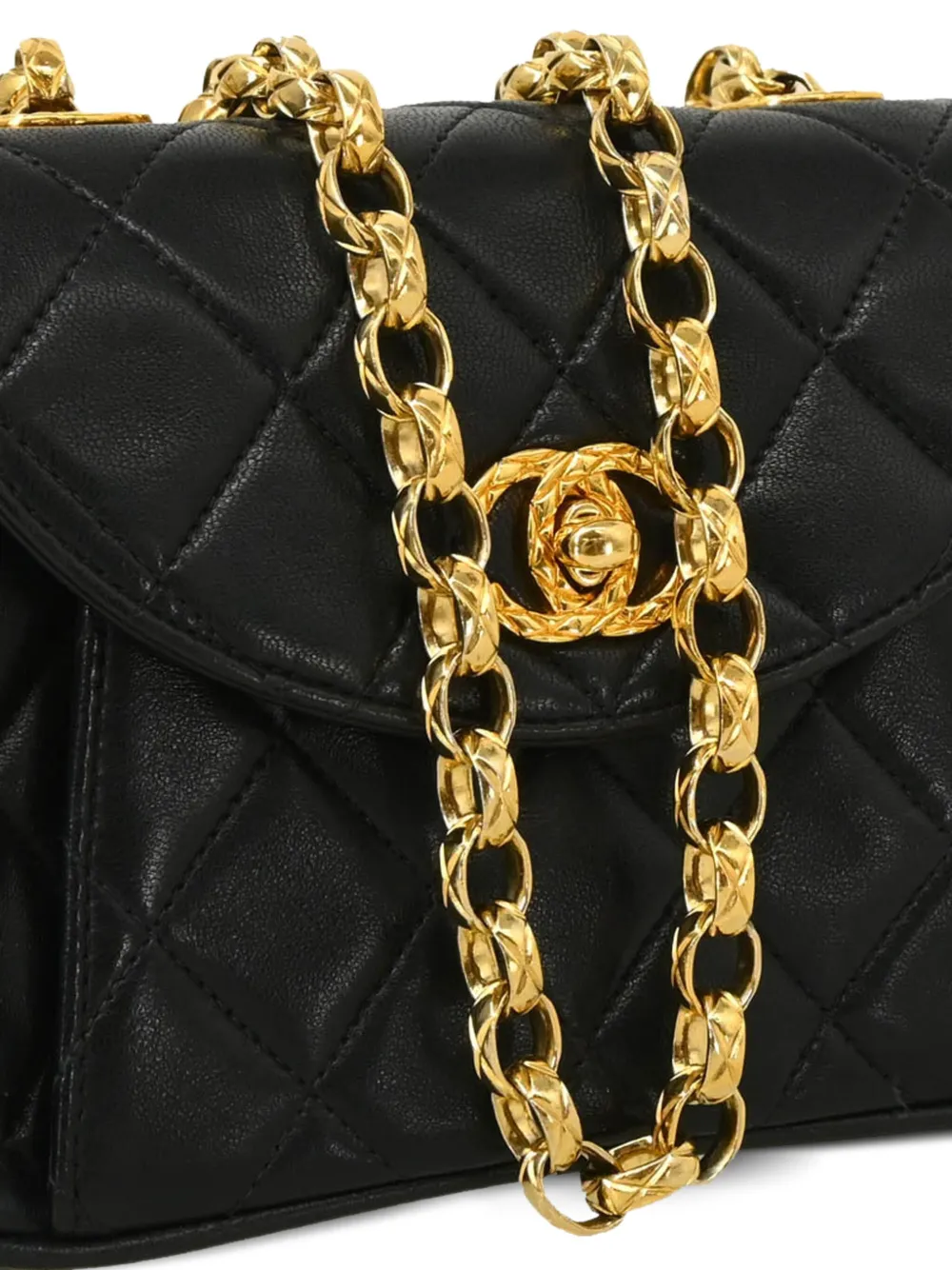 Pre-owned Chanel 1992 Quilted Shoulder Bag In Black