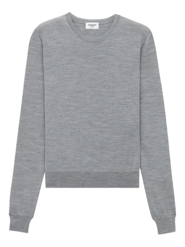 SAINT LAURENT クルーネックセーター Saint Laurent クルーネック プルオーバー | グレー | FARFETCH JP