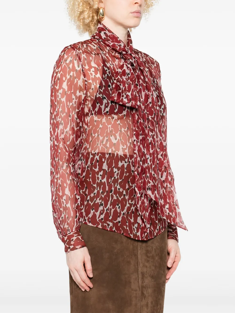 Saint Laurent Zijden blouse Rood