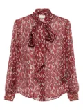 Saint Laurent abstract-pattern blouse - Red