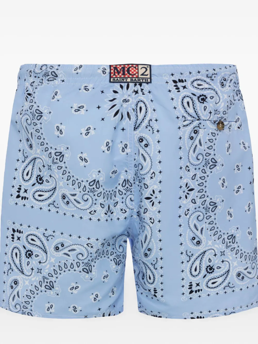 Mc2 Saint Barth All-over Print Mid-length Swimwear Drawstring In Blue