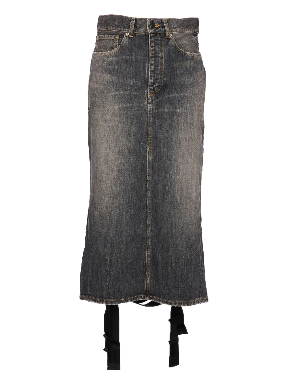 Balenciaga Gonna denim con lacci - Grigio