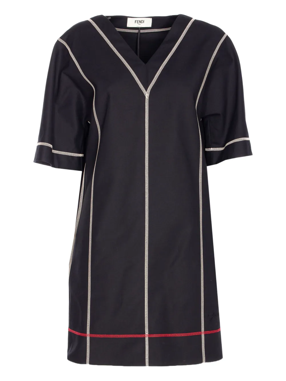 V-neck stitched dress