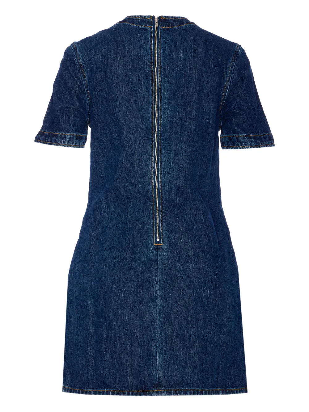 Self-Portrait bow-embellished denim dress - Blauw