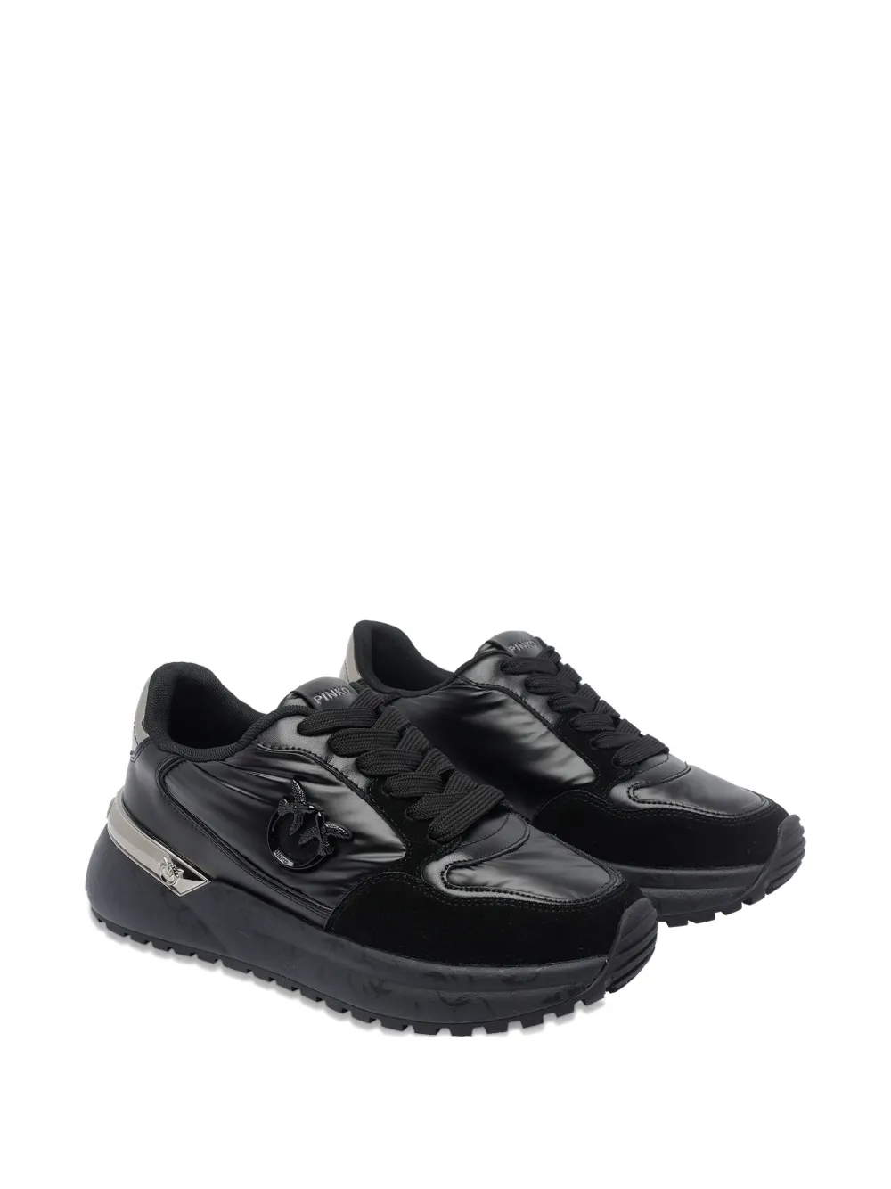 PINKO metallic-panel chunky-sole sneakers Black