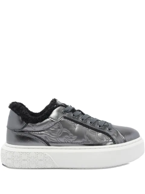 PINKO metallic fur-lined sneakers