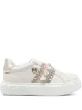 PINKO pearl-embellished platform sneakers - White