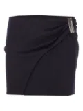 The Attico draped plaque-embellished skirt - Black