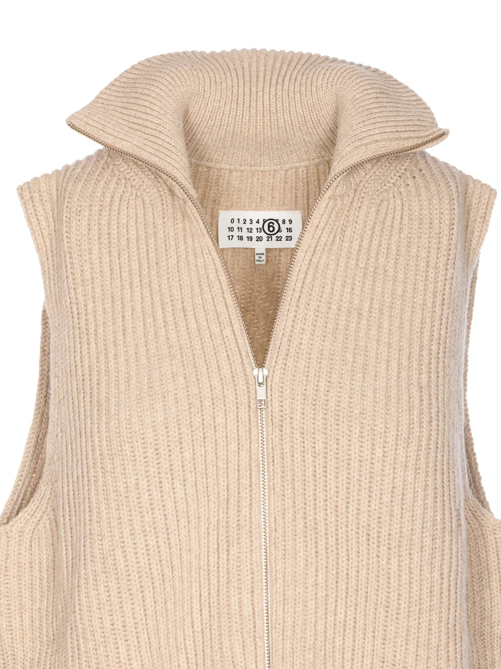 MM6 Maison Margiela Top met hoge hals en rits Beige