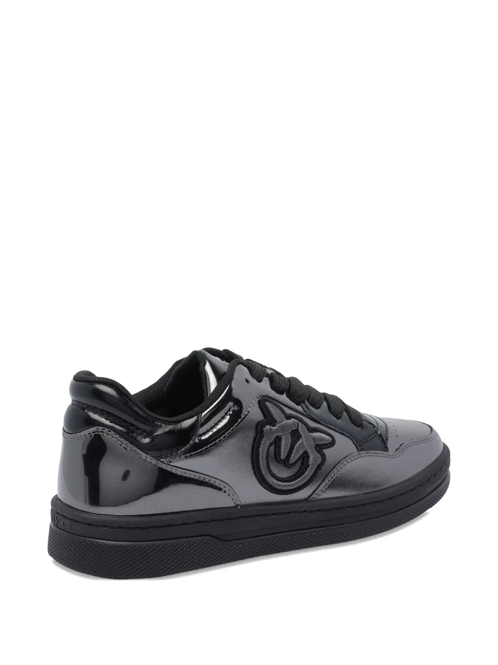 PINKO logo-detail patent-leather sneakers Black