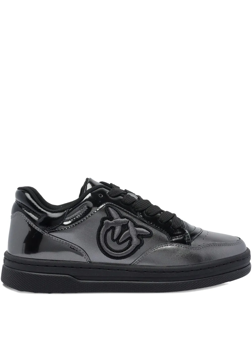 PINKO logo-detail patent-leather sneakers Black
