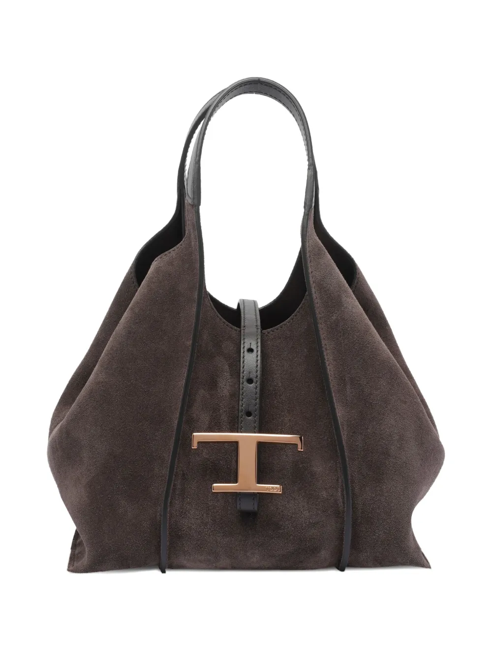 Tod's Timeless suede-leather T-buckle shoulder bag Bruin