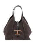 Tod's Timeless suede-leather T-buckle shoulder bag - Brown