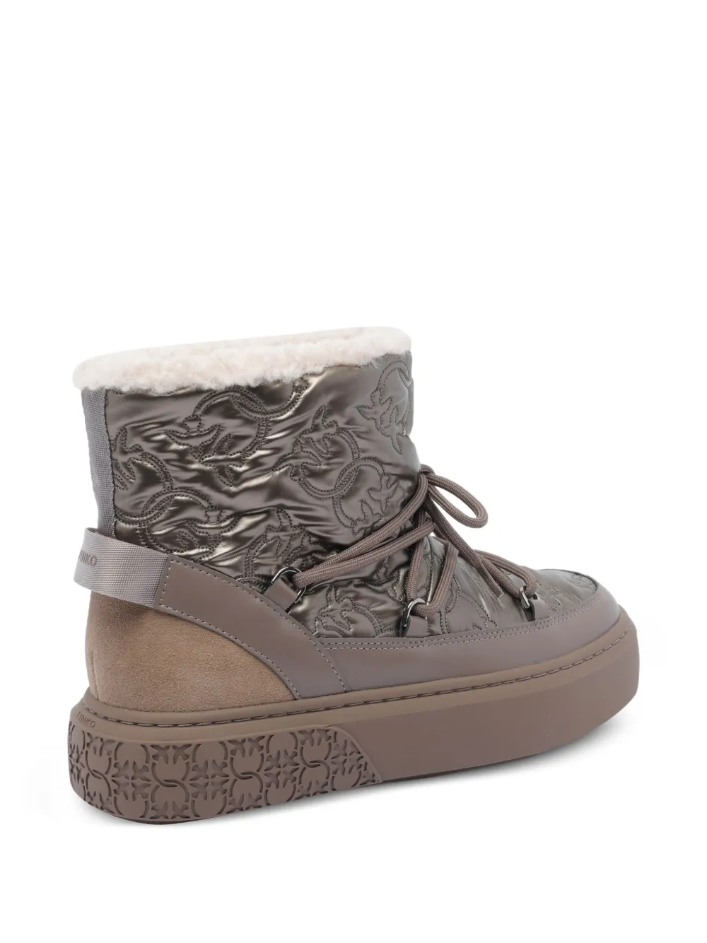 PINKO quilted floral-pattern boots Grey