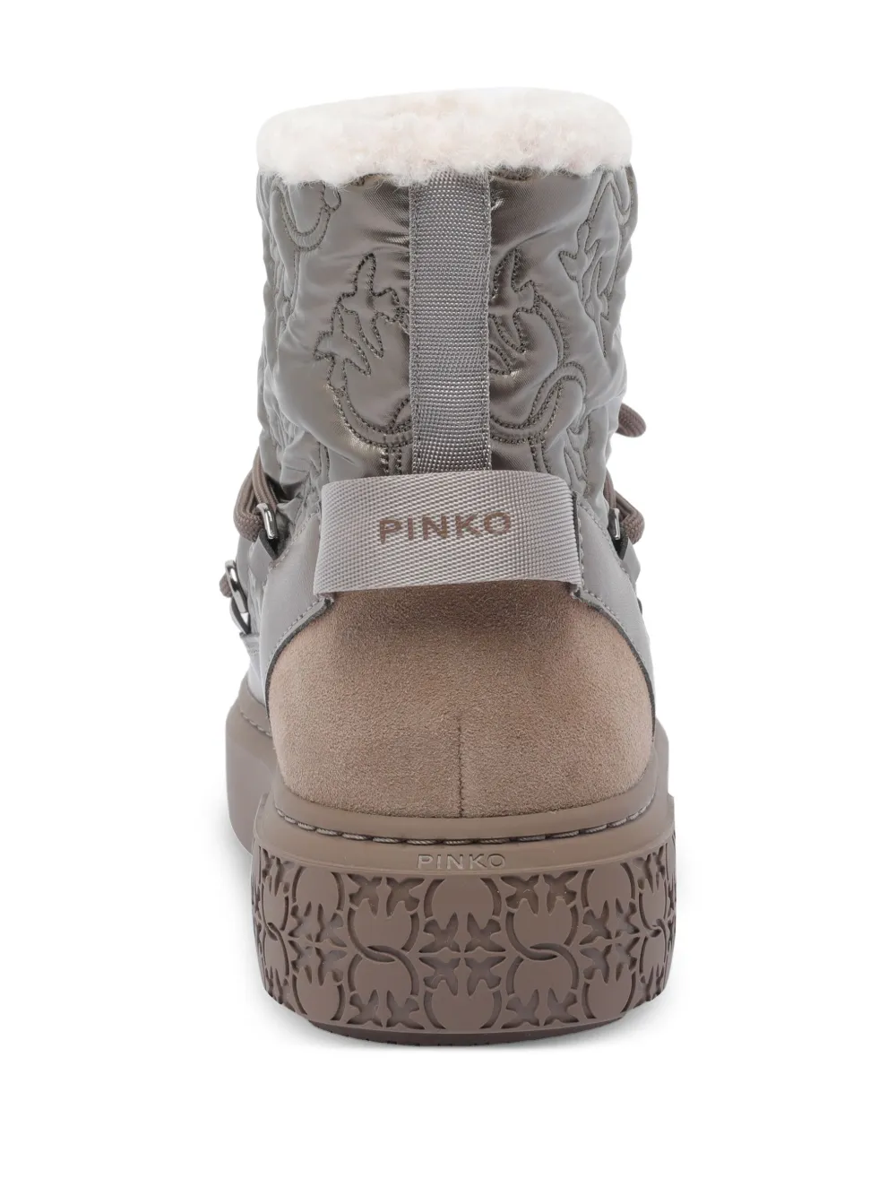 PINKO quilted floral-pattern boots Grey