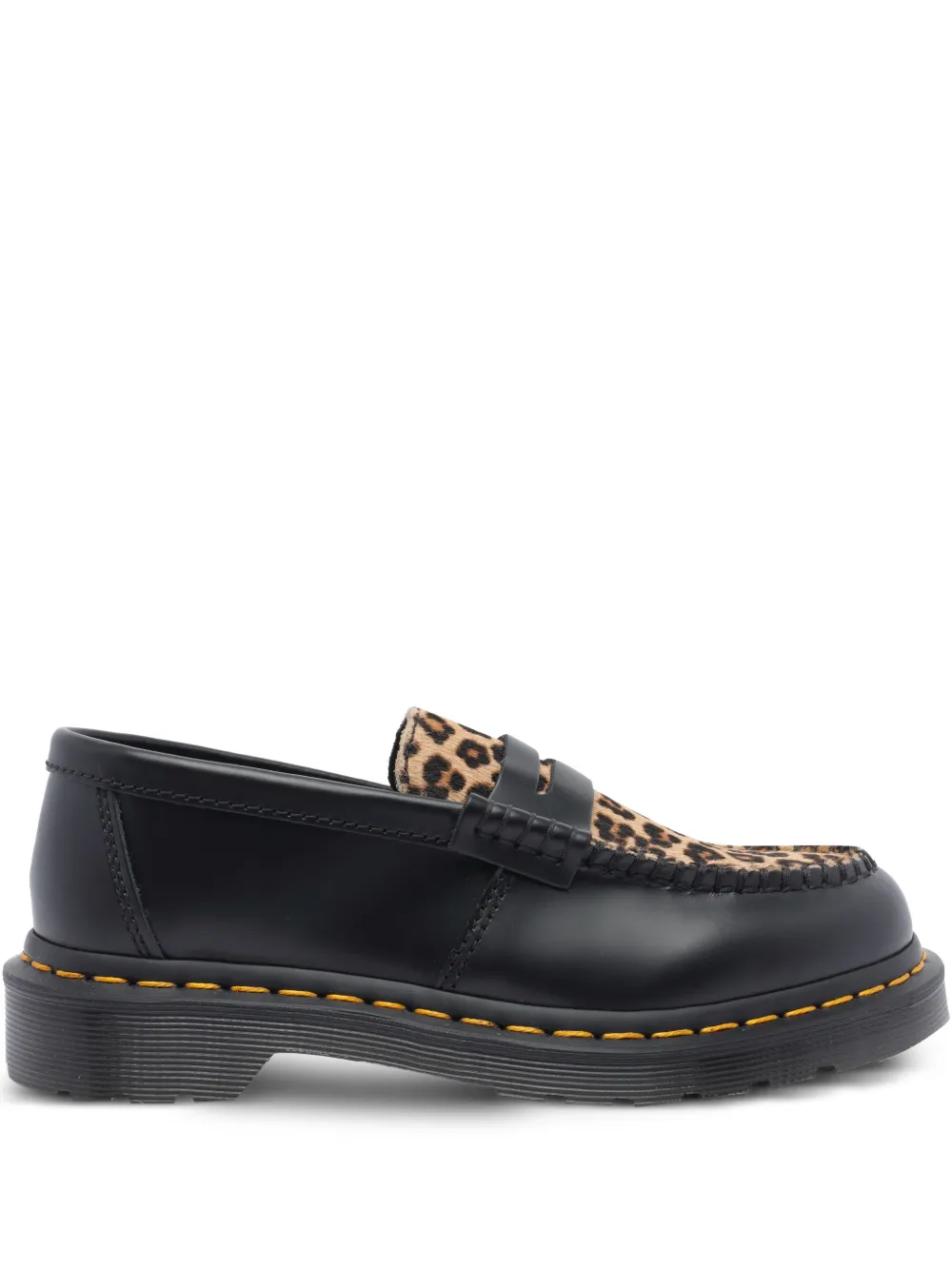 leopard-print penny loafers