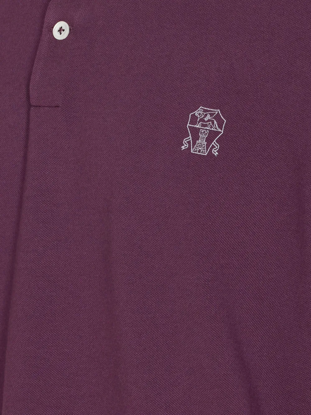 Brunello Cucinelli embroidered-logo polo shirt Paars