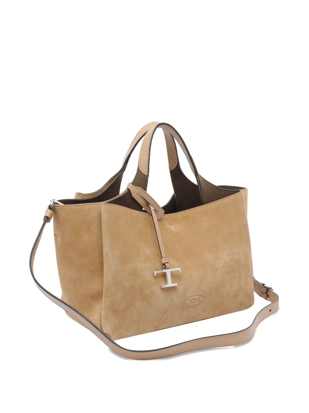 Tod's logo-charm suede tote bag Bruin