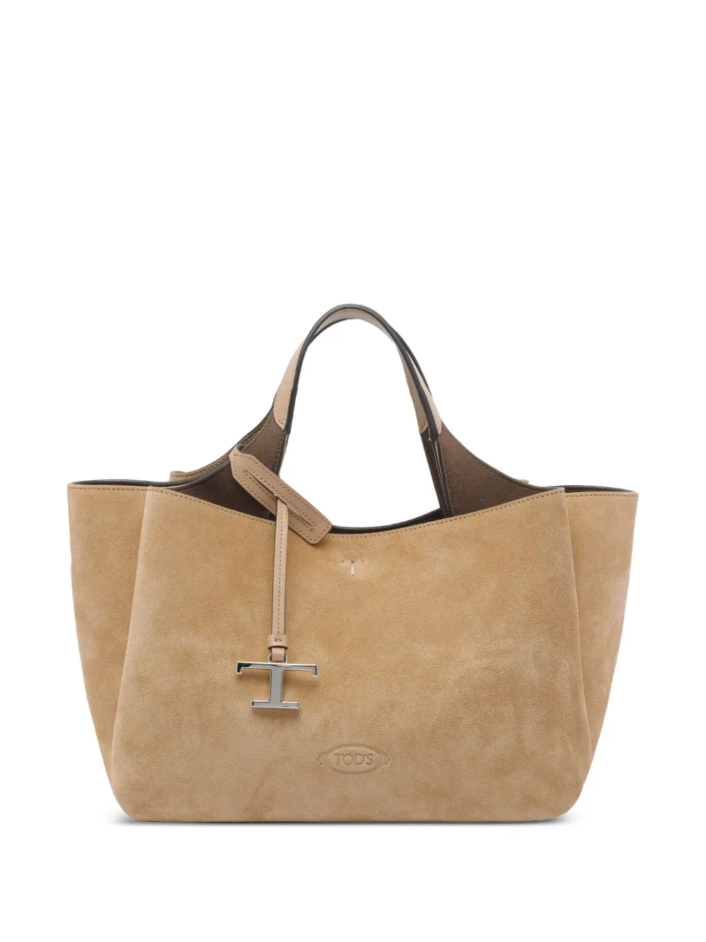 Tod's logo-charm suede tote bag Bruin