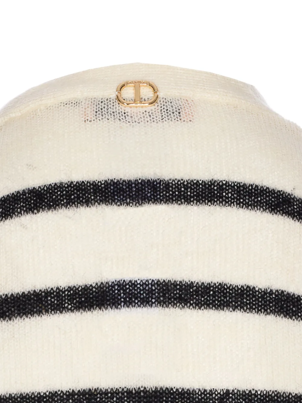 TWINSET striped lace-detail cardigan Wit