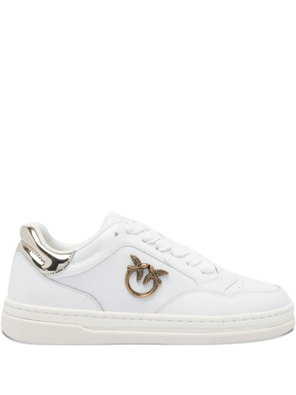 PINKO metallic-panel lace-up sneakers White