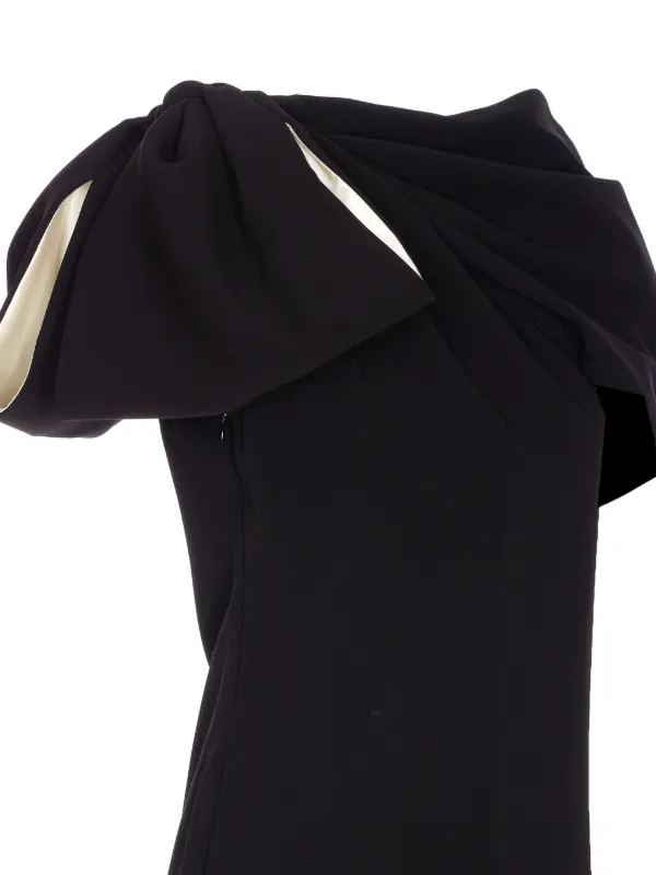 Max Mara bow-detail Zip Mini Dress | Black | FARFETCH