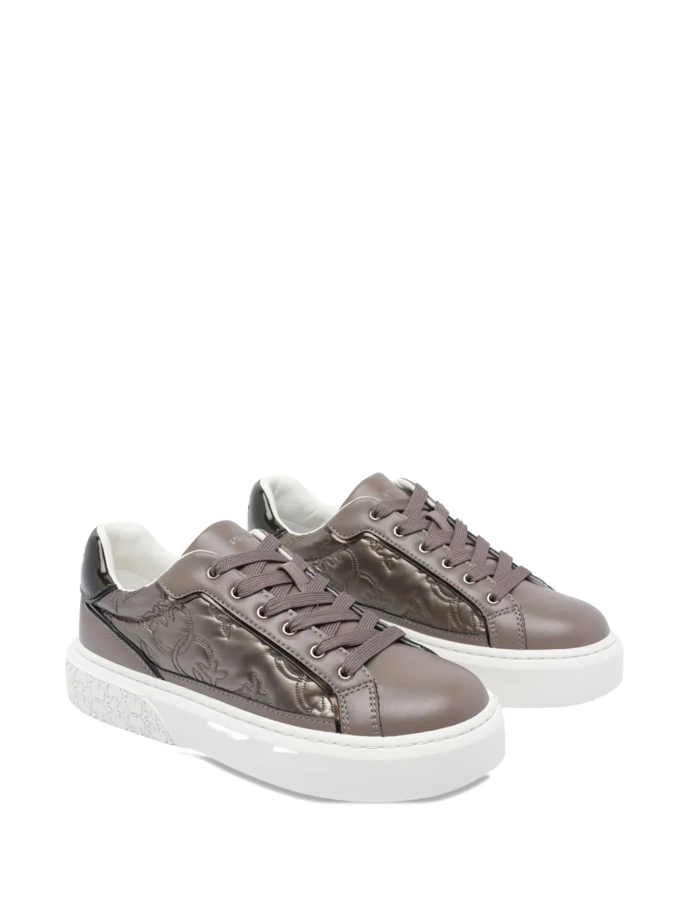 Pinko Quilted Platform Sneakers In Gray