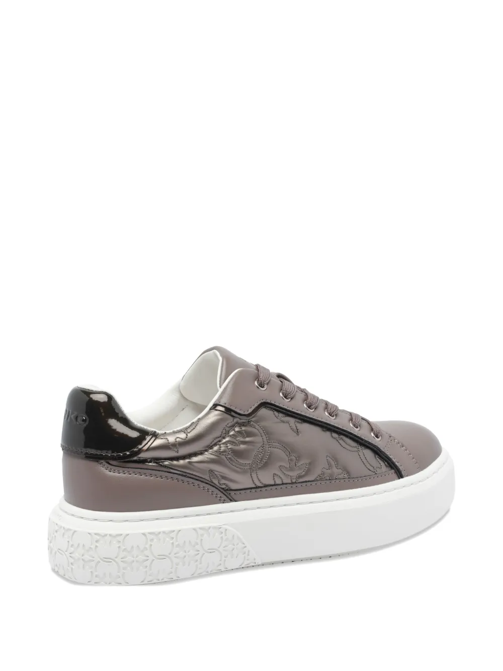 Pinko Quilted Platform Sneakers In Gray