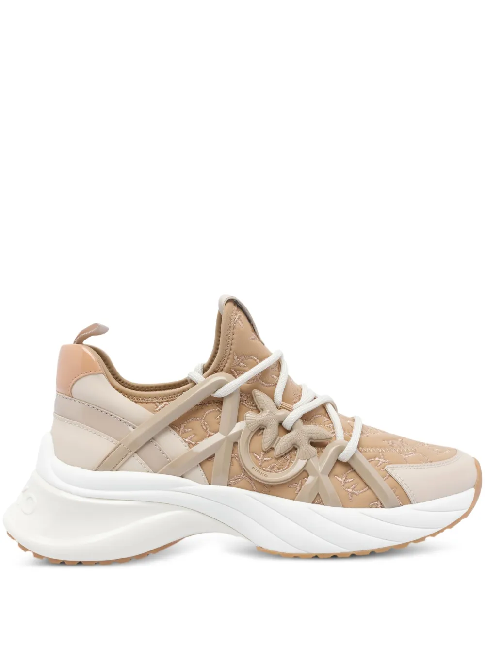 PINKO Ariel logo-detail lace-up sneakers Neutrals