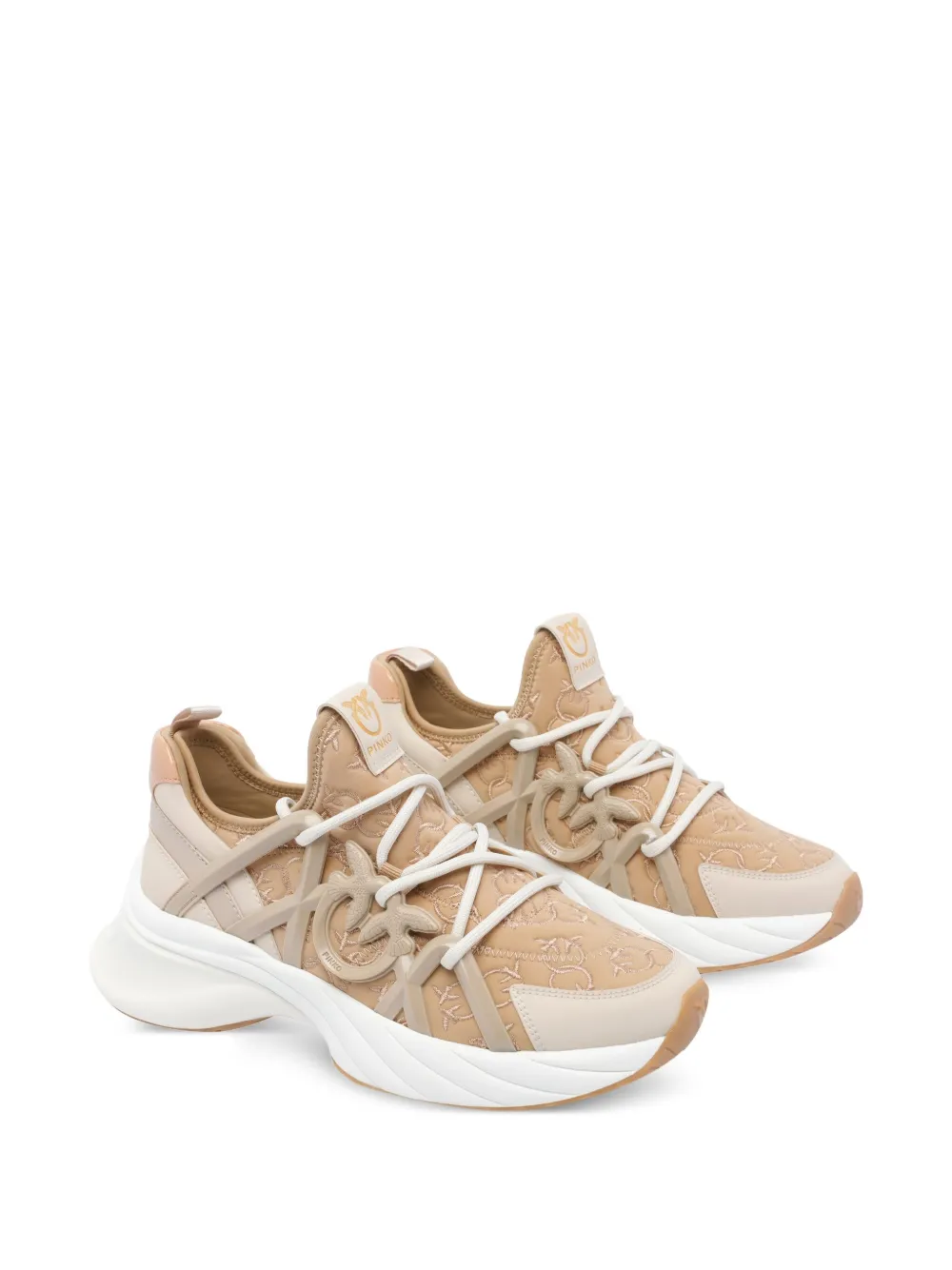 PINKO Ariel logo-detail lace-up sneakers Neutrals
