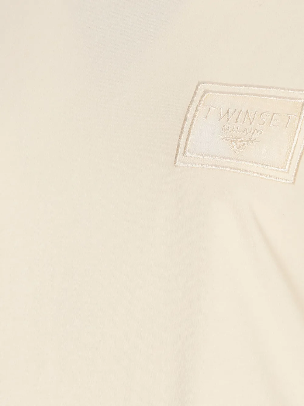 TWINSET embroidered-logo crew-neck T-shirt Beige