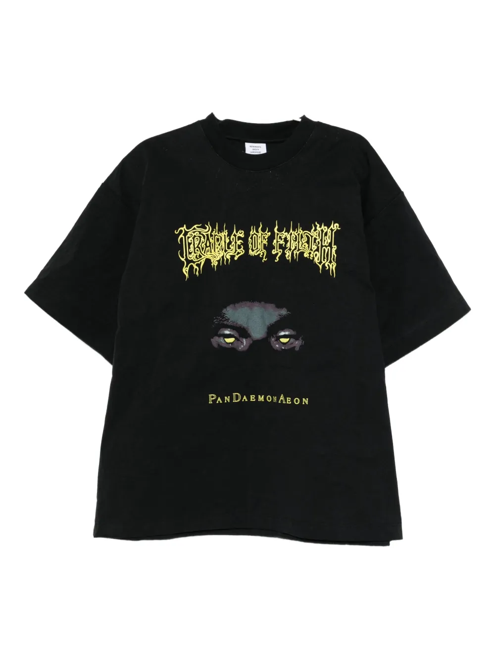VETEMENTS Gewatteerde T-shirt met korte mouwen Zwart