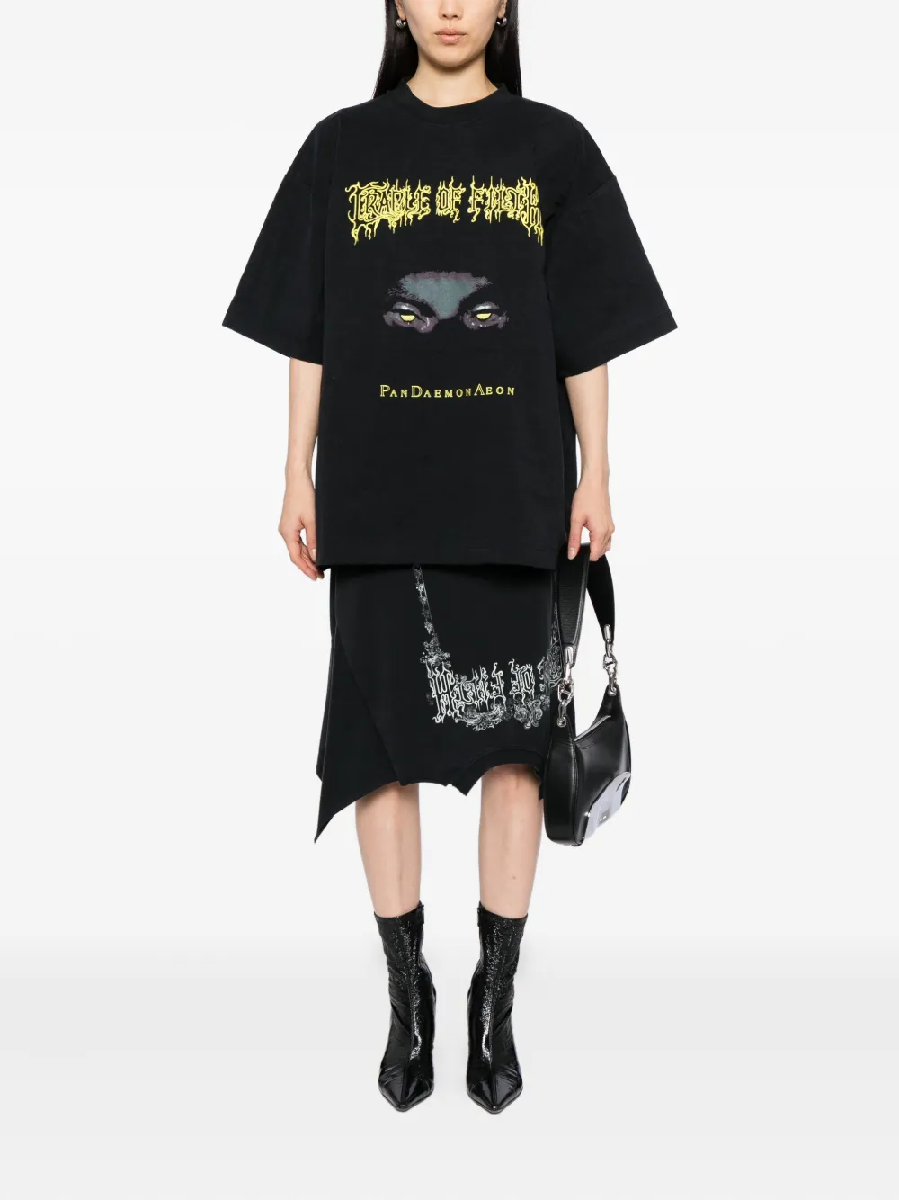 VETEMENTS Gewatteerde T-shirt met korte mouwen Zwart