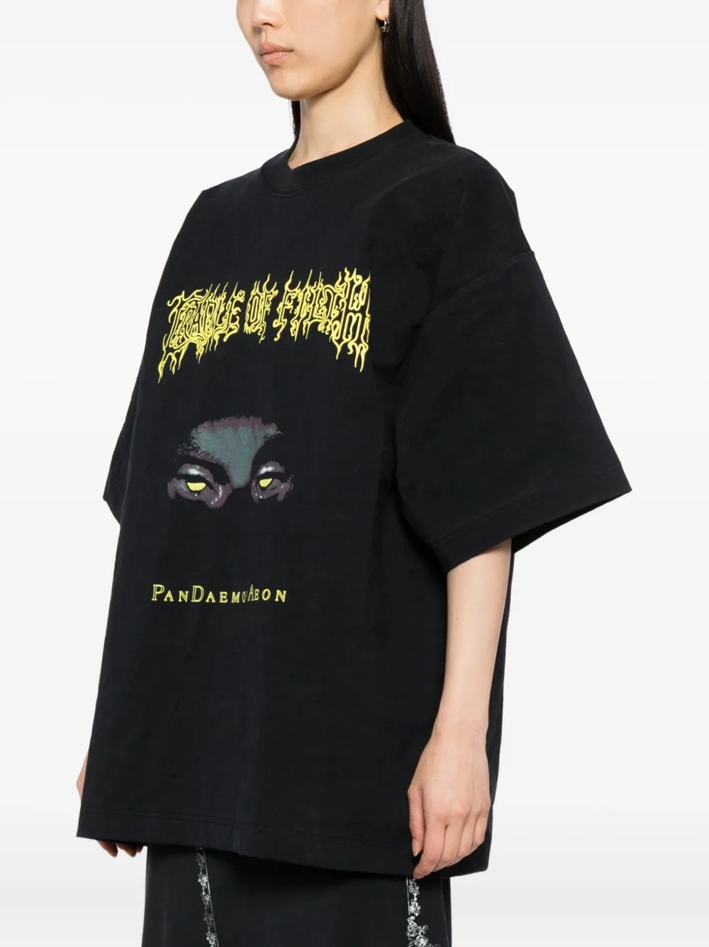 VETEMENTS Gewatteerde T-shirt met korte mouwen Zwart