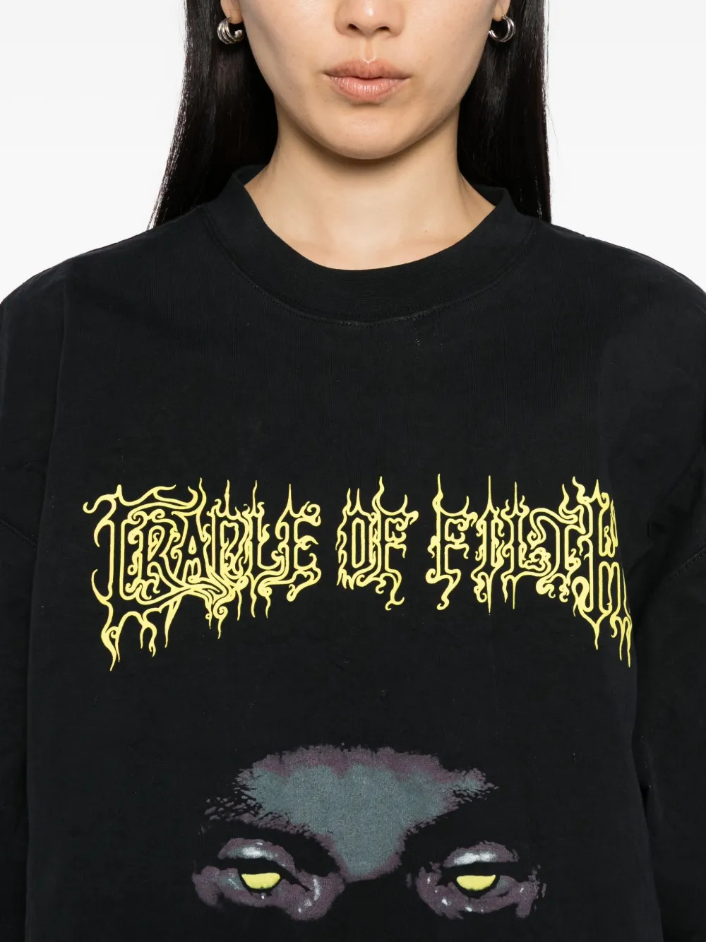 VETEMENTS Gewatteerde T-shirt met korte mouwen Zwart