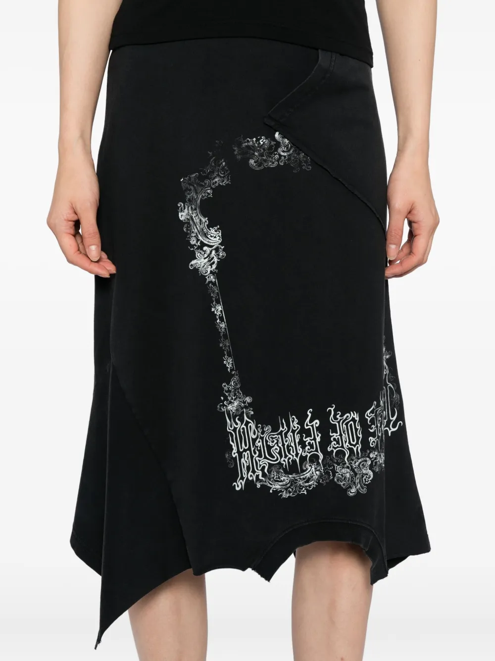 VETEMENTS Upside-Down T-Skirt Zwart