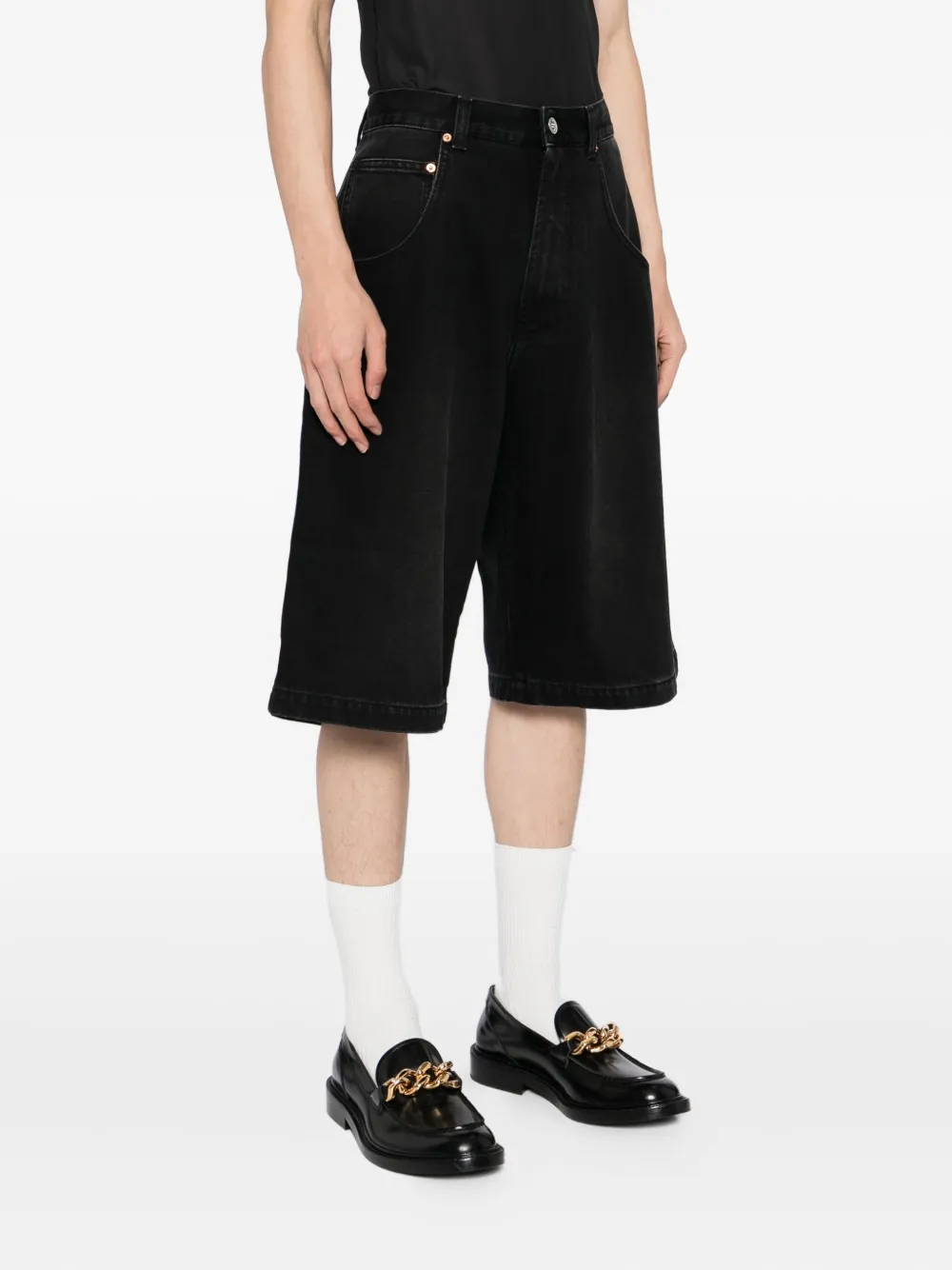 VETEMENTS Vervaagde denim shorts Zwart