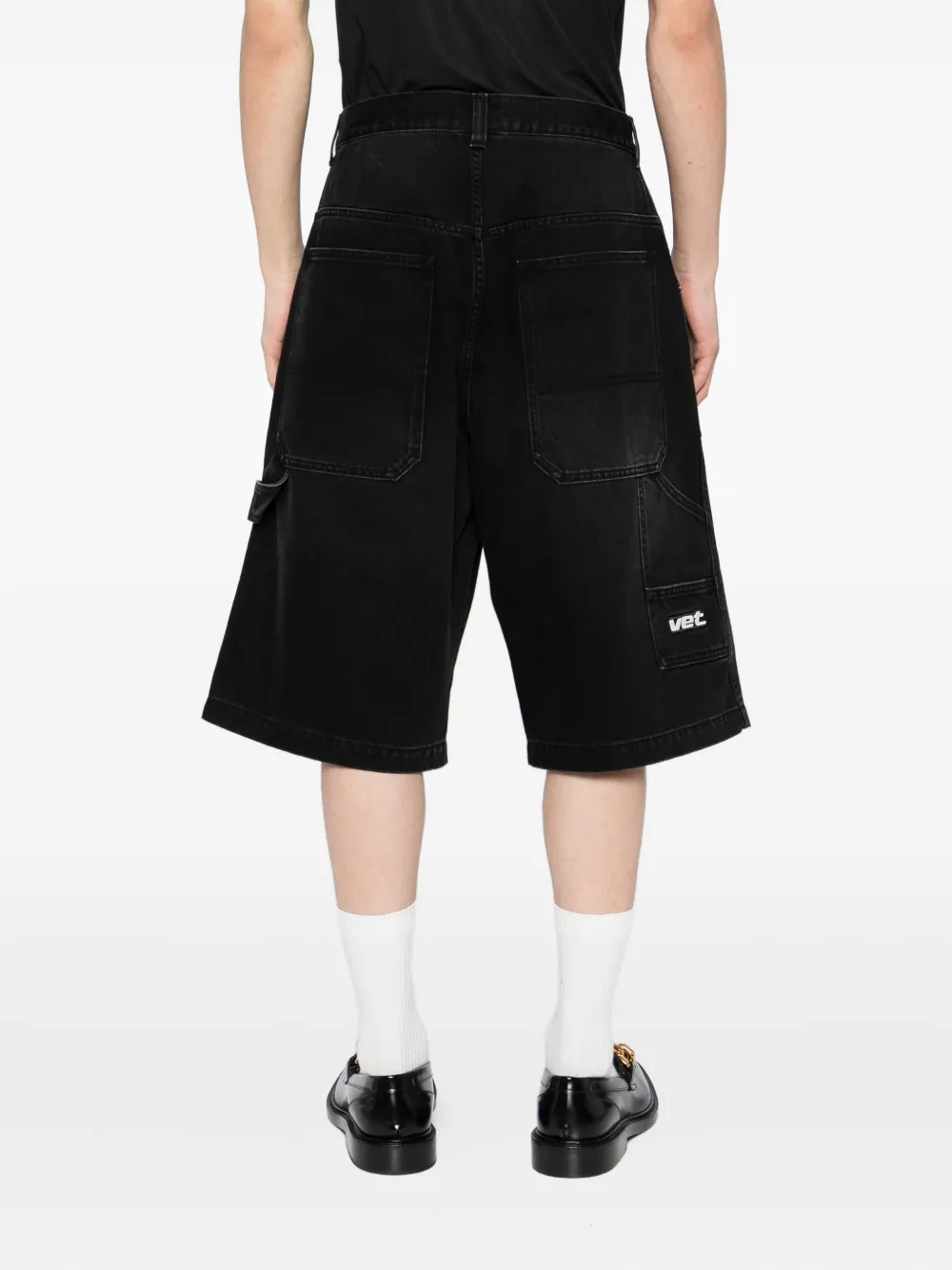 VETEMENTS Vervaagde denim shorts Zwart