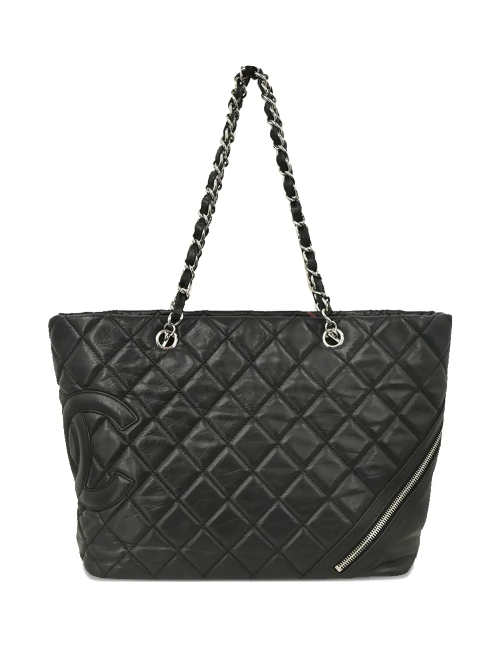CHANEL Pre-Owned 2007 カンボンライン マトラッセ ハンドバッグ - ブラック CHANEL Pre-Owned 2007 カンボンライン マトラッセ ハンドバッグ - ブラック