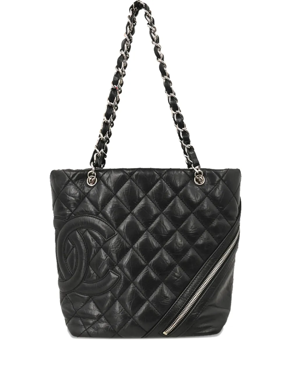 CHANEL Pre-Owned 2007 カンボンライン マトラッセ ハンドバッグ - ブラック CHANEL Pre-Owned 2007 カンボンライン マトラッセ ハンドバッグ - ブラック