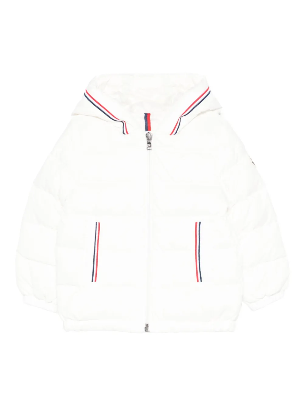 Moncler Enfant hooded quilted jacket Wit