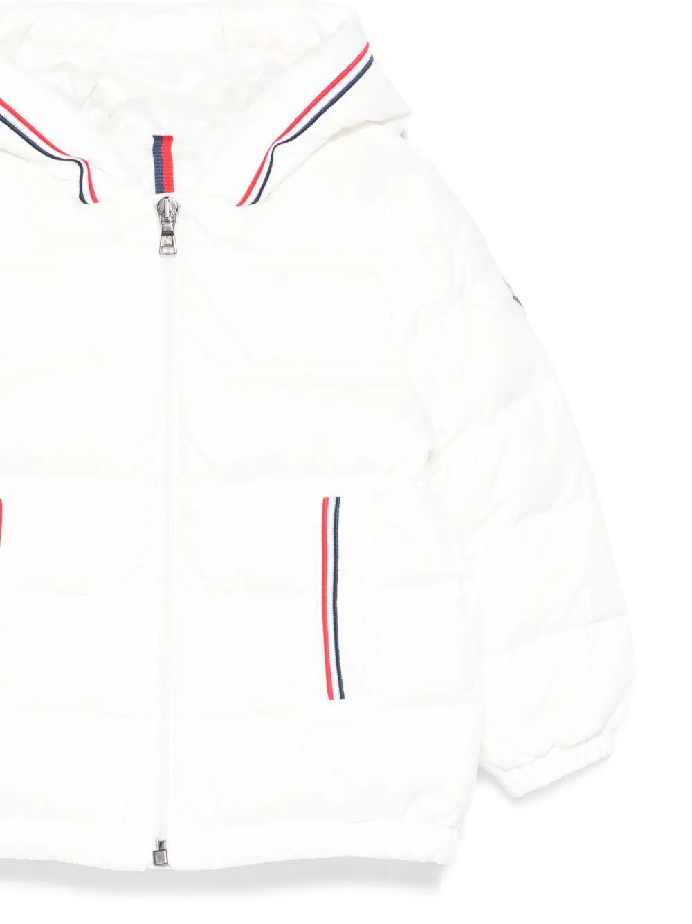 Moncler Enfant hooded quilted jacket Wit